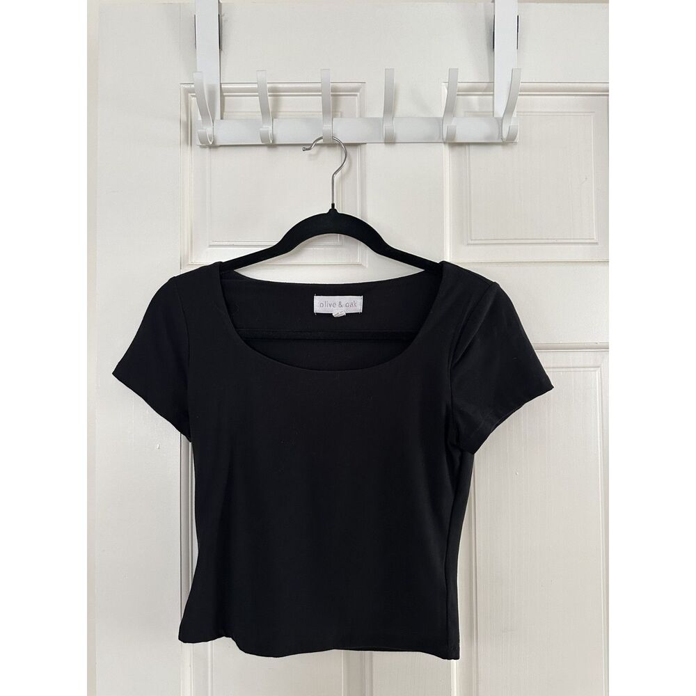 NWOT Olive & Oak Black Square neck top